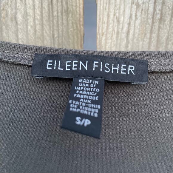 Eileen Fisher Dress Stretch Viscose Jersey V-Neck 3/4 Sleeve Shift Gray Small - Picture 7 of 10
